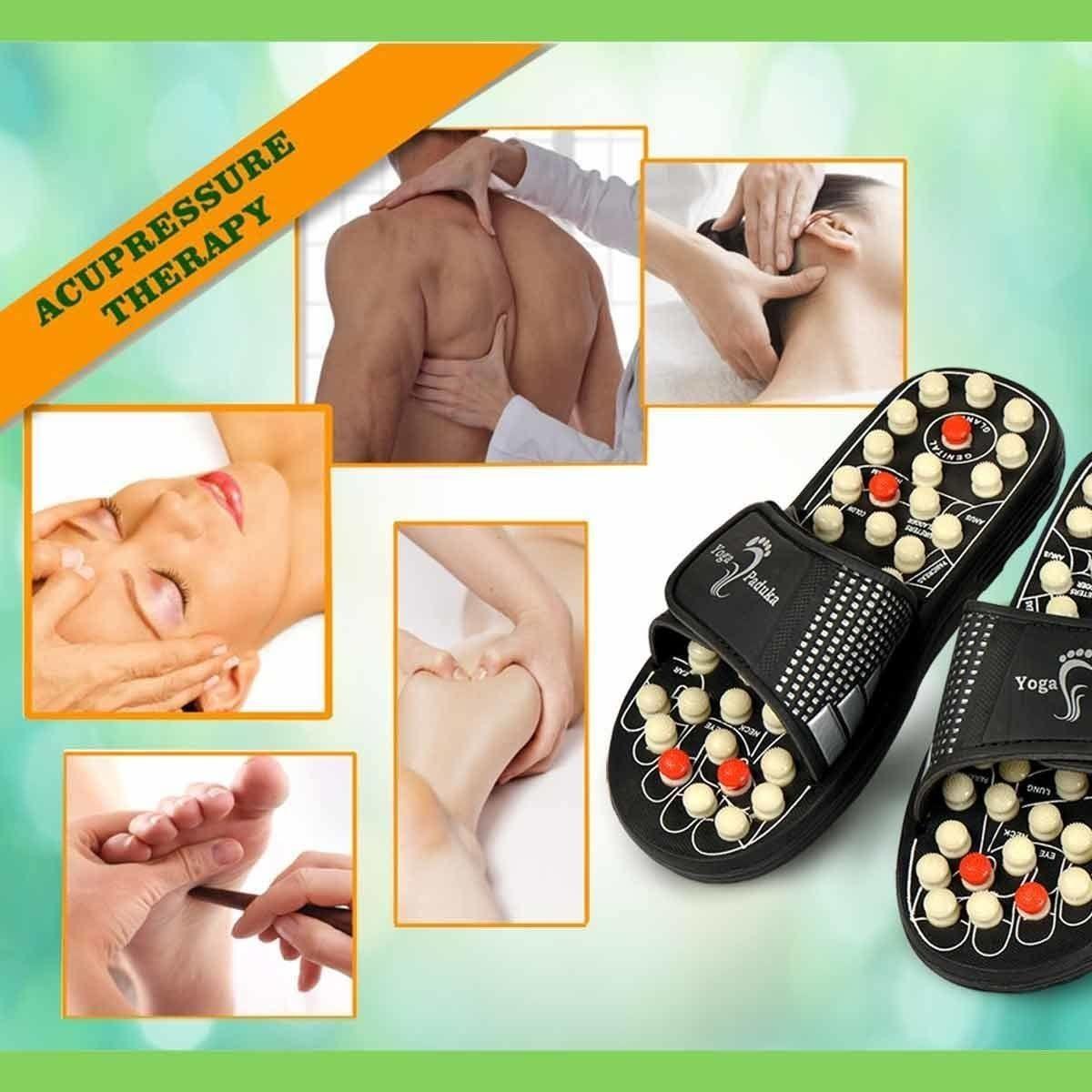 Acupressure and Magnetic Therapy Paduka Slippers for Full Body Blood Circulation For Men and Women